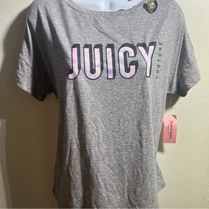 Juicy Couture Sleepwear Grey Shirt Pink Purple Letter Top